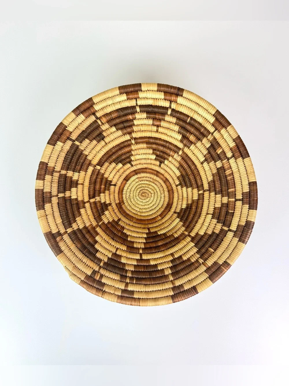 Handwoven Star Design Coiled Basket / Earthy Boho Decor / Eclectic Global Home